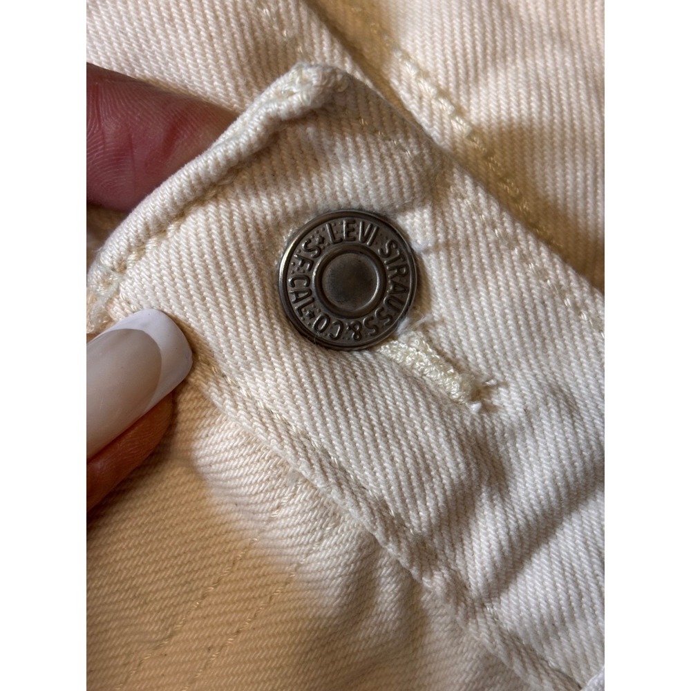 Levis 501 Jeans Womens W30 L28 Off White Cream Butterfly Print Button Fly - Picture 15 of 16